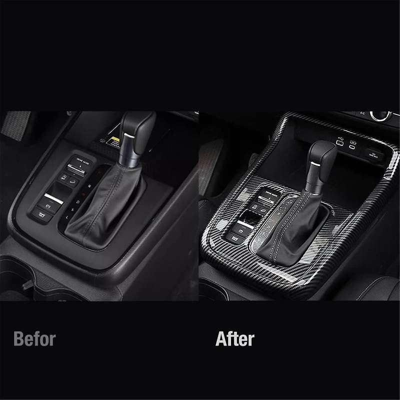 for -v 2023 2024 Center Console Gear Shift Panel Cover Interior Accessories - Abs Carbon Fiber