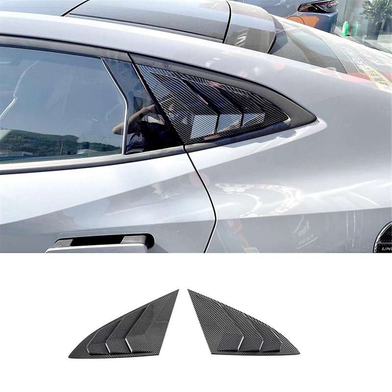 for -V 2023 2024 Car Rear Spoiler Wing Side Window Triangle Trim Cover Trim Accessories - ABS Carbon