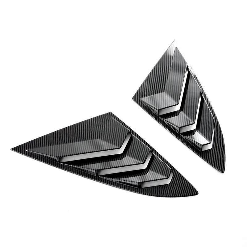 for -V 2023 2024 Car Rear Spoiler Wing Side Window Triangle Trim Cover Trim Accessories - ABS Carbon