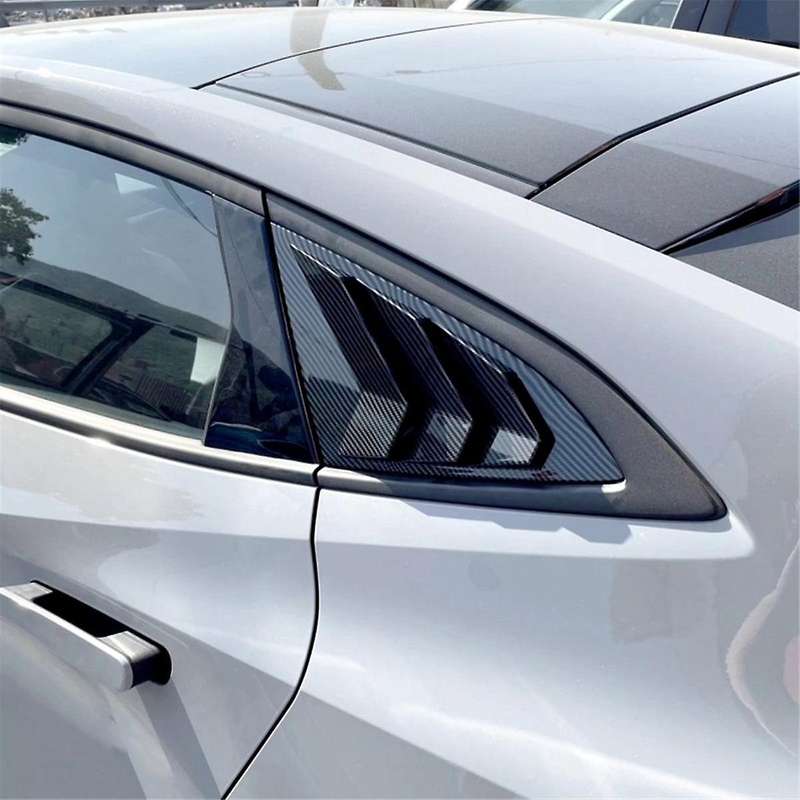 for -V 2023 2024 Car Rear Spoiler Wing Side Window Triangle Trim Cover Trim Accessories - ABS Carbon