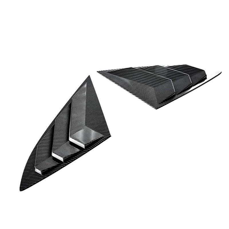 for -V 2023 2024 Car Rear Spoiler Wing Side Window Triangle Trim Cover Trim Accessories - ABS Carbon