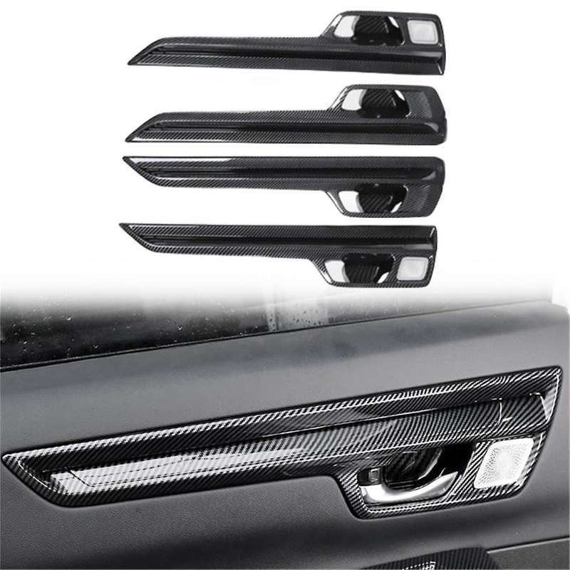 for -v 2023 2024 Inner Door Handle Panel Cover Trim Interior Accessories - Abs Carbon Fiber