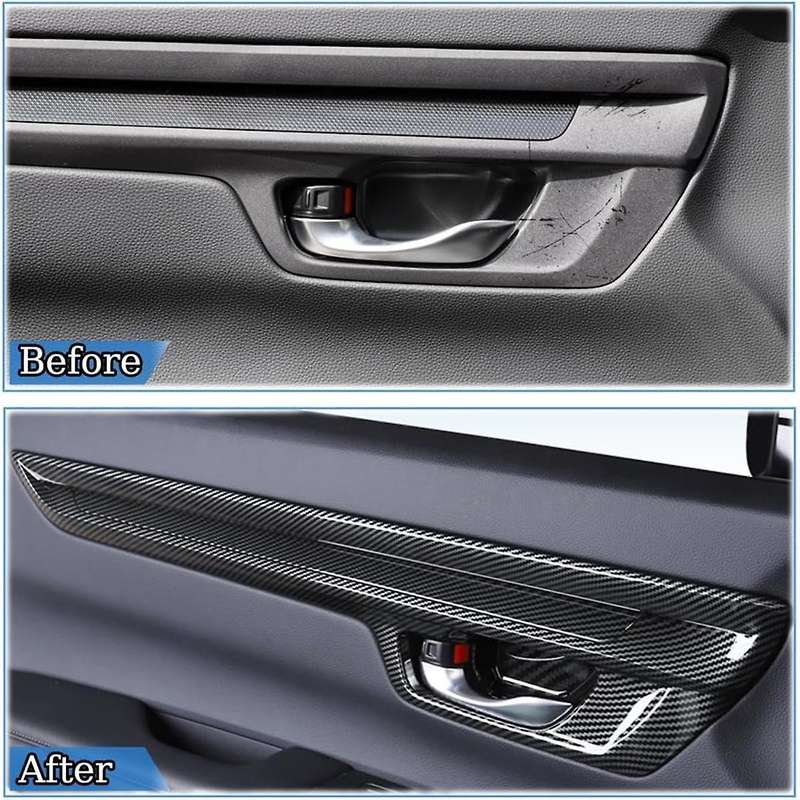 for -v 2023 2024 Inner Door Handle Panel Cover Trim Interior Accessories - Abs Carbon Fiber