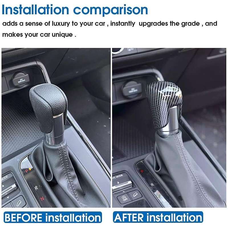 for -v 2023 2024 Center Console Gear Shift Knob Cover Trim Interior Accessories - Abs Carbon Fiber