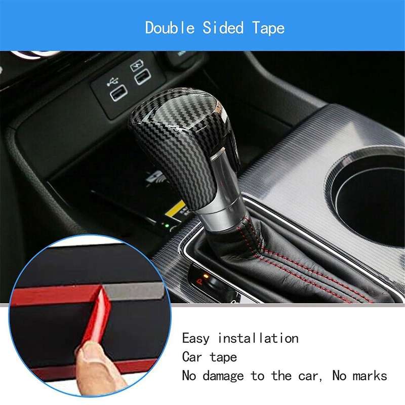 for -v 2023 2024 Center Console Gear Shift Knob Cover Trim Interior Accessories - Abs Carbon Fiber