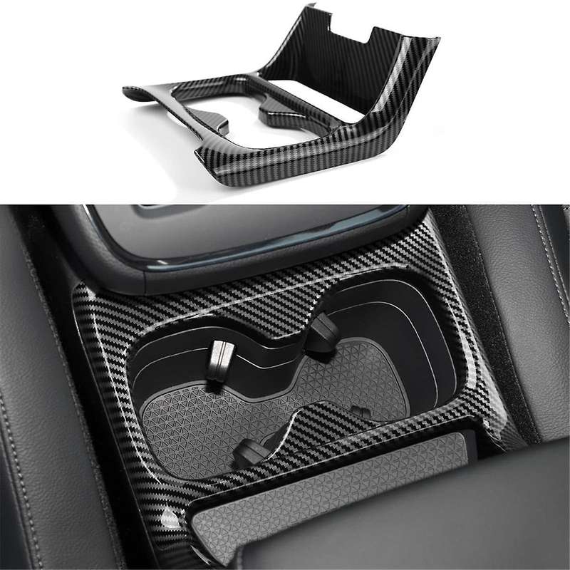for -v 2023 2024 Center Console Cup Holder Panel Cover Trim Interior Accessories - Abs Carbon Fiber