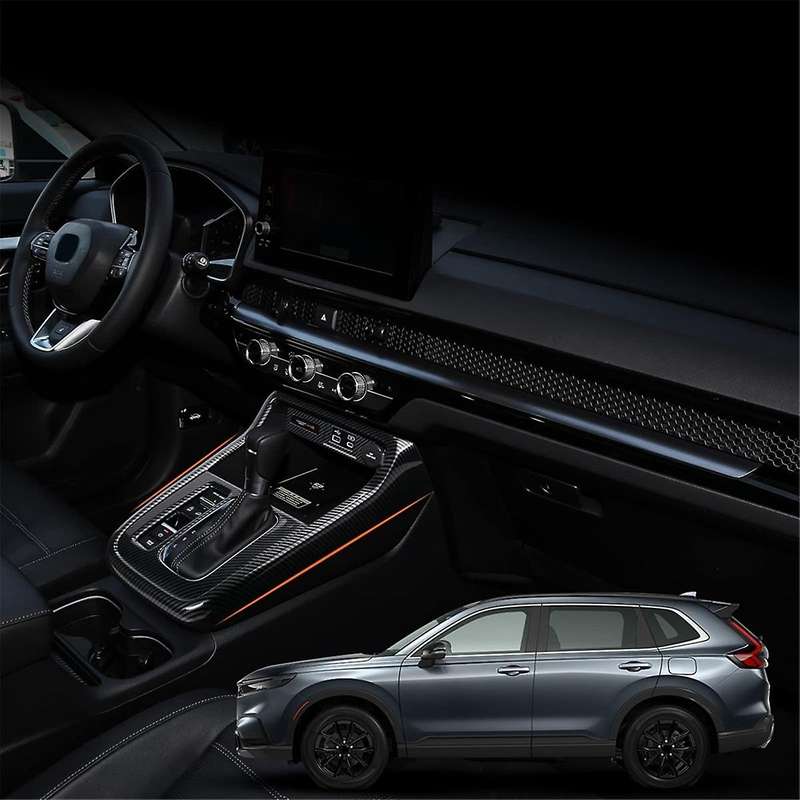 for -v 2023 2024 Center Console Gear Shift Cover Trim Interior Accessories - Abs Carbon Fiber