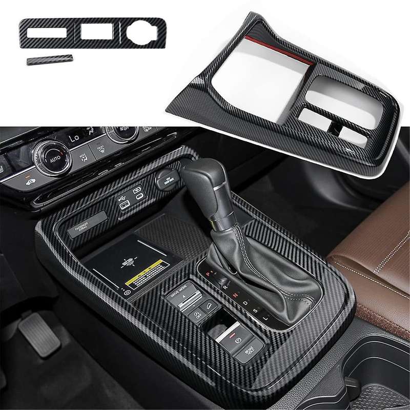 for -v 2023 2024 Center Console Gear Shift Cover Trim Interior Accessories - Abs Carbon Fiber