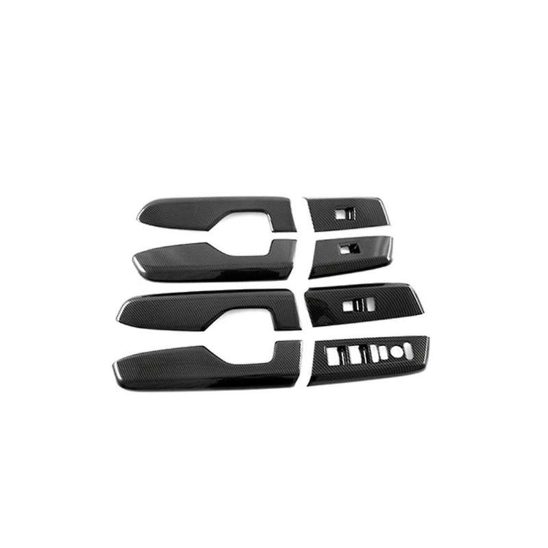 for -v 2023 2024 Car Window Lift Button Switch Panel Cover Door Handle Bezel Trim ,abs Carbon Fiber