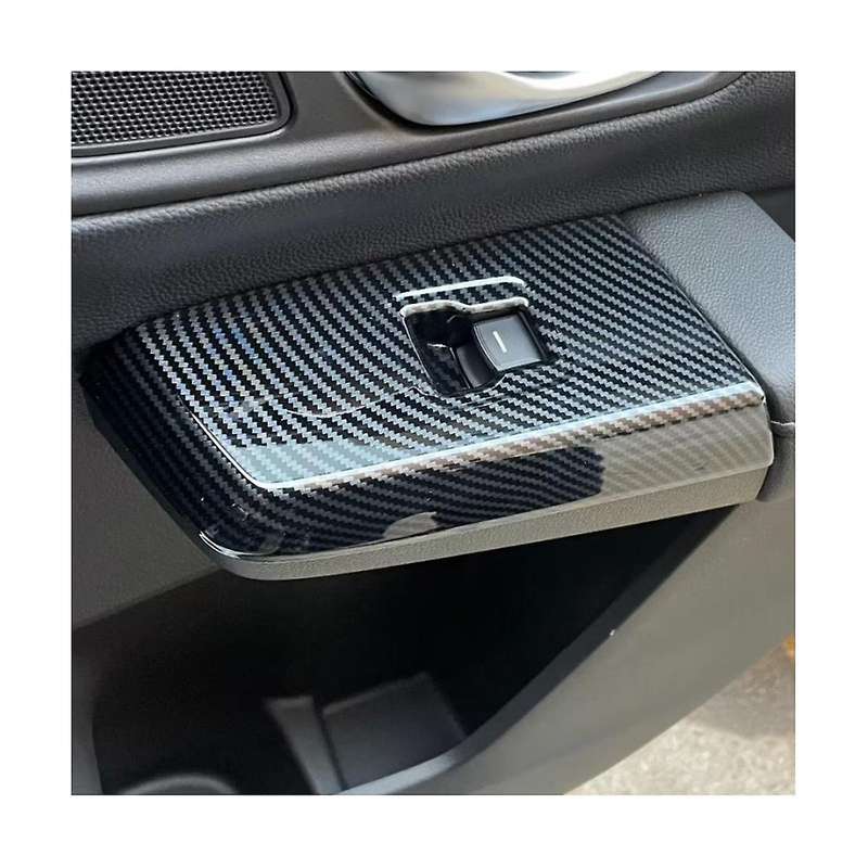 for -v 2023 2024 Car Window Lift Button Switch Panel Cover Door Handle Bezel Trim ,abs Carbon Fiber