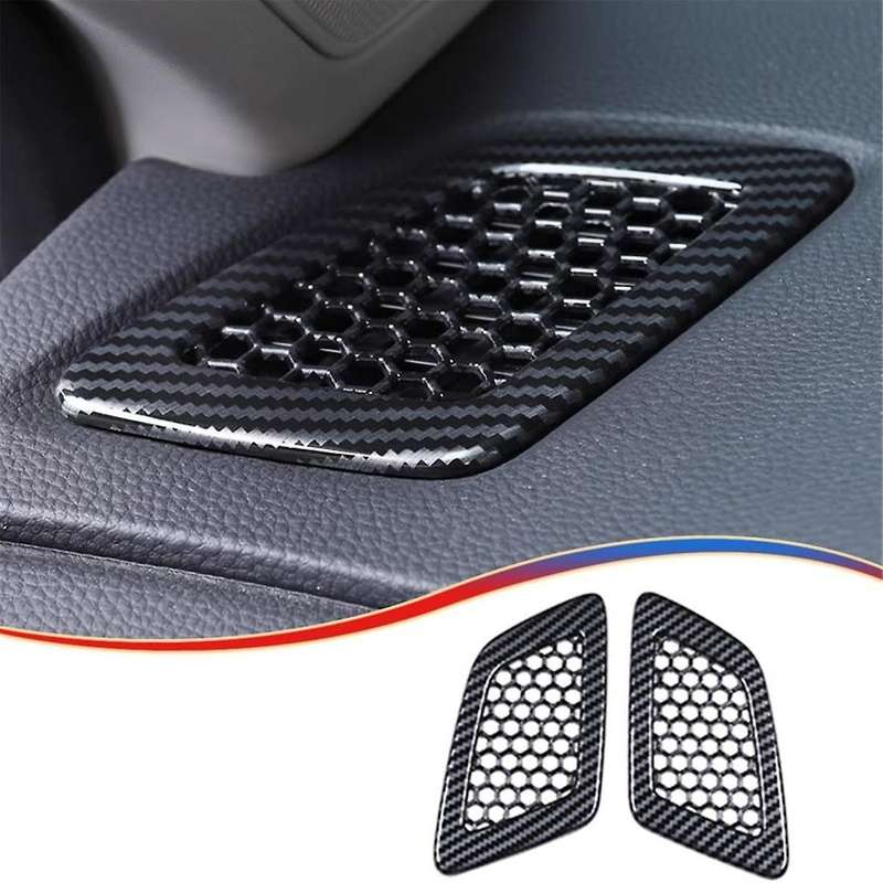 for -v 2023 2024 Front Dashboard Side Outlet Cover Trim Interior Accessories - Abs Carbon Fiber