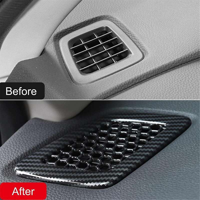 for -v 2023 2024 Front Dashboard Side Outlet Cover Trim Interior Accessories - Abs Carbon Fiber