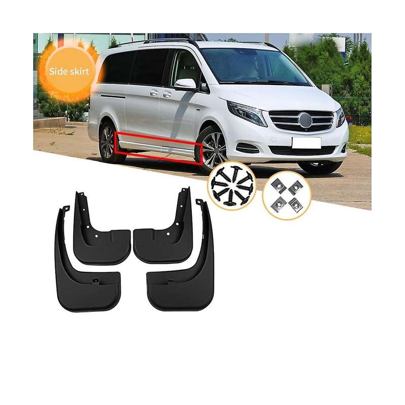 for V Class Sports Extended Edition 2016-2020 with Side Skirts Mud Flaps Guard Splash Flap Mudguard