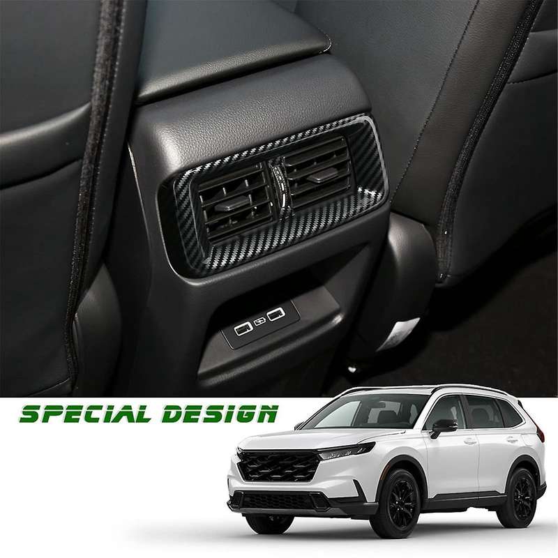 for -v 2023 2024 Rear Panel Armrest Box Outlet Cover Trim Interior Accessories - Abs Carbon Fiber