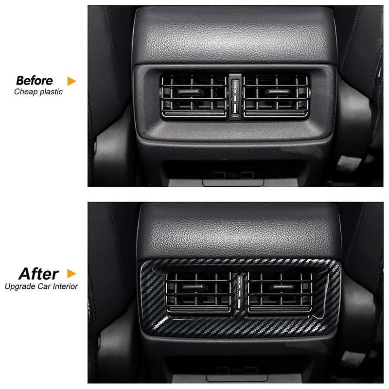 for -v 2023 2024 Rear Panel Armrest Box Outlet Cover Trim Interior Accessories - Abs Carbon Fiber