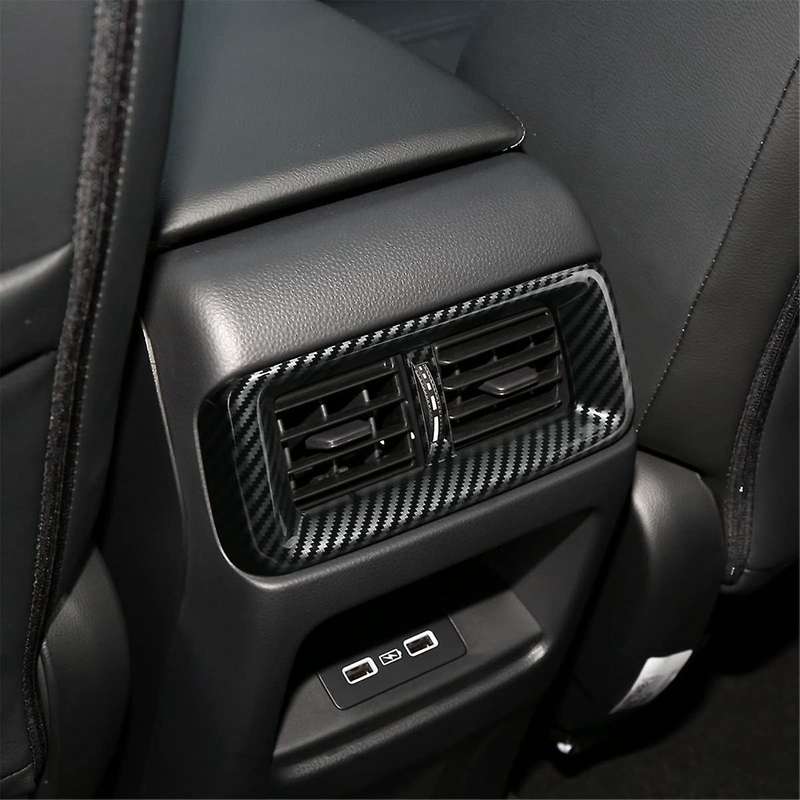 for -v 2023 2024 Rear Panel Armrest Box Outlet Cover Trim Interior Accessories - Abs Carbon Fiber