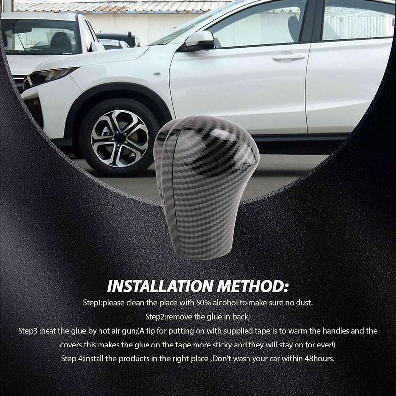 for -V Vezel 2014 to 2018 2019 2020 ABS Carbon Fiber Gear Shift Knob Cover