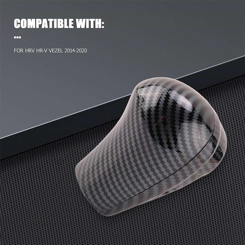 for -V Vezel 2014 to 2018 2019 2020 ABS Carbon Fiber Gear Shift Knob Cover