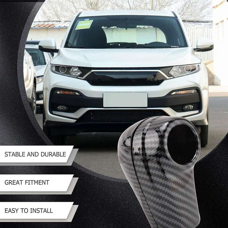 for -V Vezel 2014 to 2018 2019 2020 ABS Carbon Fiber Gear Shift Knob Cover