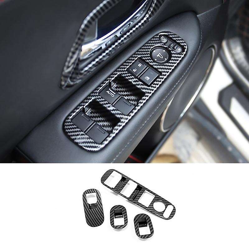 for -V VEZEL 2014-2020 Carbon Fiber Door Handle Window Lift Switch Panel Cover Trim Decorator Access