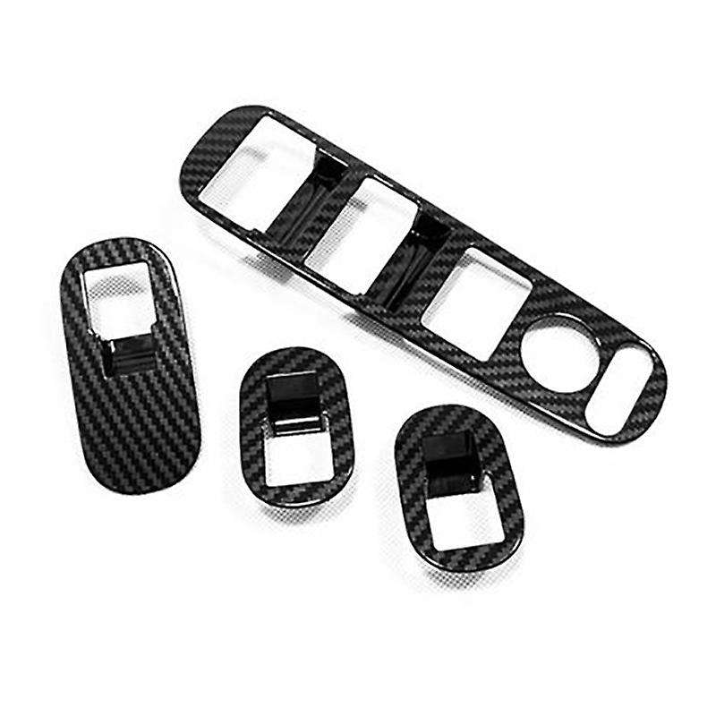 for -V VEZEL 2014-2020 Carbon Fiber Door Handle Window Lift Switch Panel Cover Trim Decorator Access