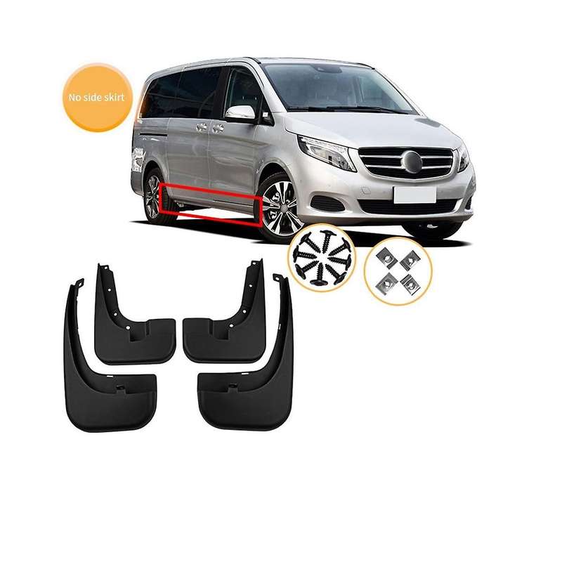 for V Class Sports Extended Edition 2016-2020 without Side Skirts Mud Flaps Guard Splash Flap