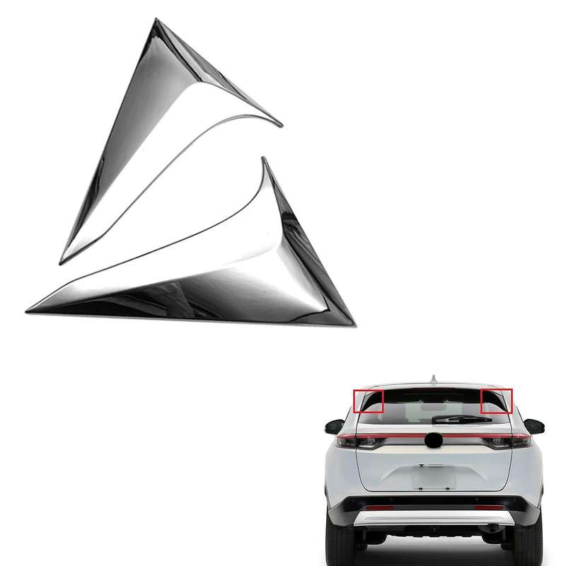 for -V Vezel 2021 2022 Chrome ABS Exterior Side Rear Window Spoiler Triple-cornered Cover Trim