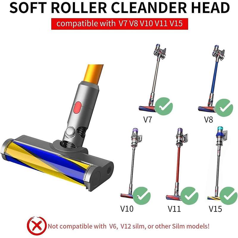 for V7 V10 V11 V15 Vacuum Head Cleaners Attachments with Dust Detector Light, Soft Roller Cleaner H