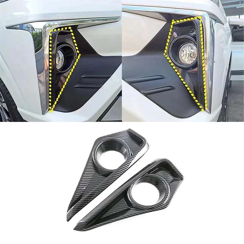 for Veloz 2022-2024 Carbon Fiber Car Front Bumper Fog Light Lamp Cover Frame Trim Accessories