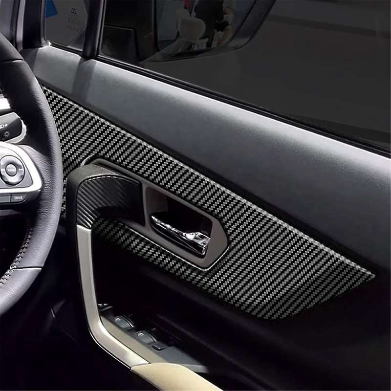 for Veloz Avanza 2022 2023 Carbon Fiber Automotive Interior Inner Front Door Panel Strip Cover Frame