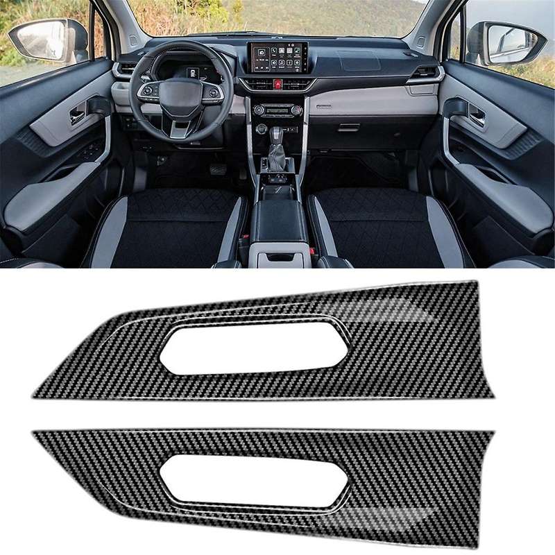 for Veloz Avanza 2022 2023 Carbon Fiber Automotive Interior Inner Front Door Panel Strip Cover Frame