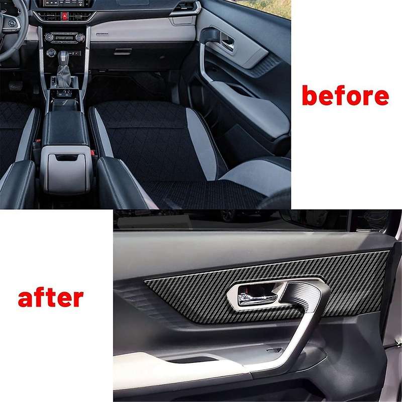 for Veloz Avanza 2022 2023 Carbon Fiber Automotive Interior Inner Front Door Panel Strip Cover Frame