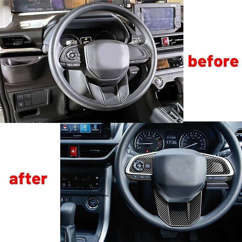 for Veloz Avanza 2022 2023 Carbon Fiber Car Steering Wheel Decoration Cover Trim Car Styling