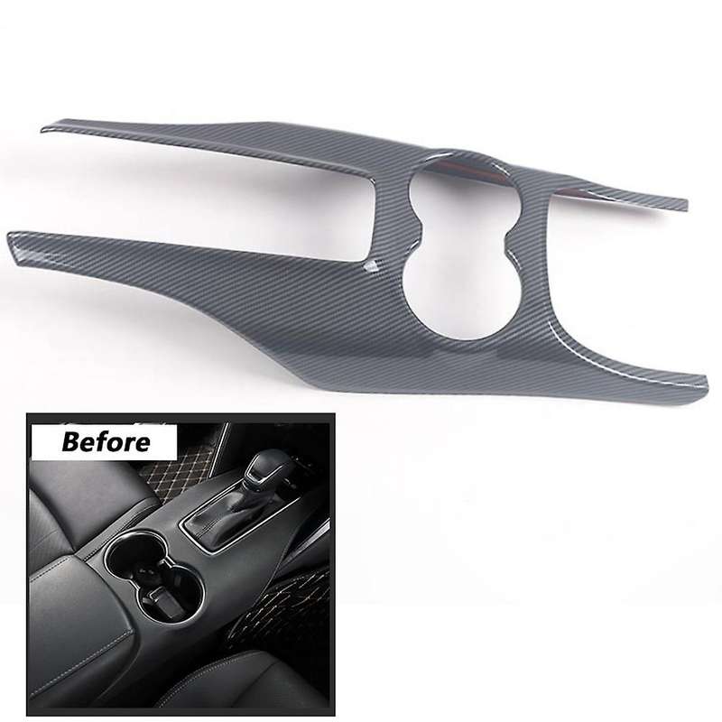 for Venza 2020-2022 Carbon Fiber Car Gear Shift Panel Cup Holder Cover Trim Decoration Accessories