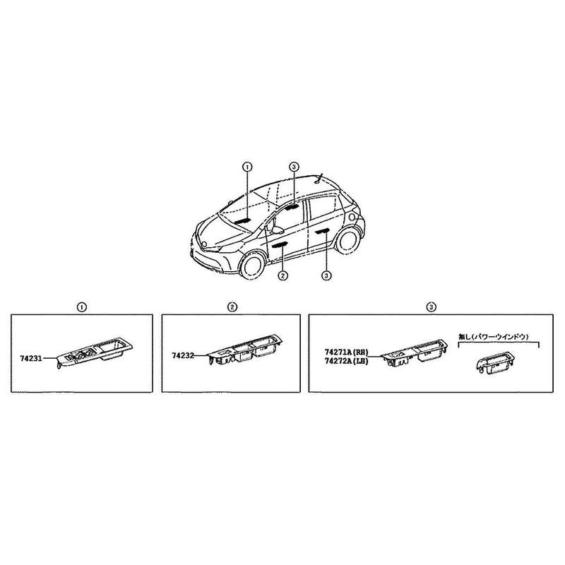 for Vitz 2010-2014 (rhd)car Front Armrest Upper Panel Rh 74231-52630-c0