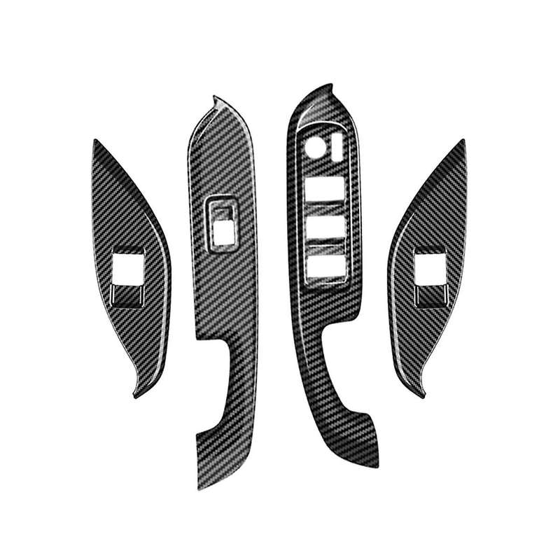 for Voxy 2022 Car Window Glass Lift Switch Button Panel Cover Trim Sticker Abs Carbon Fiber Door Ar