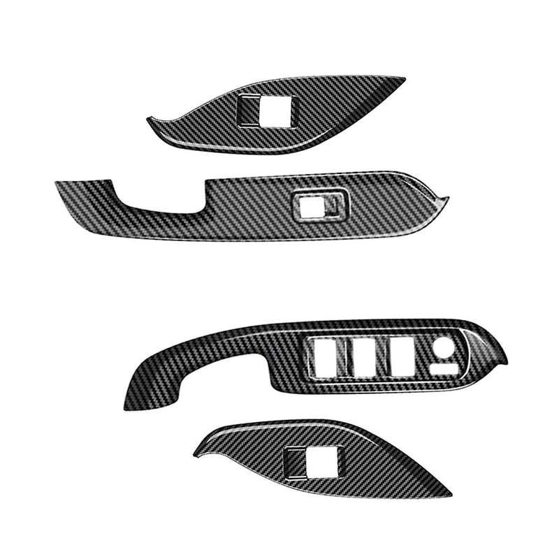 for Voxy 2022 Car Window Glass Lift Switch Button Panel Cover Trim Sticker Abs Carbon Fiber Door Ar