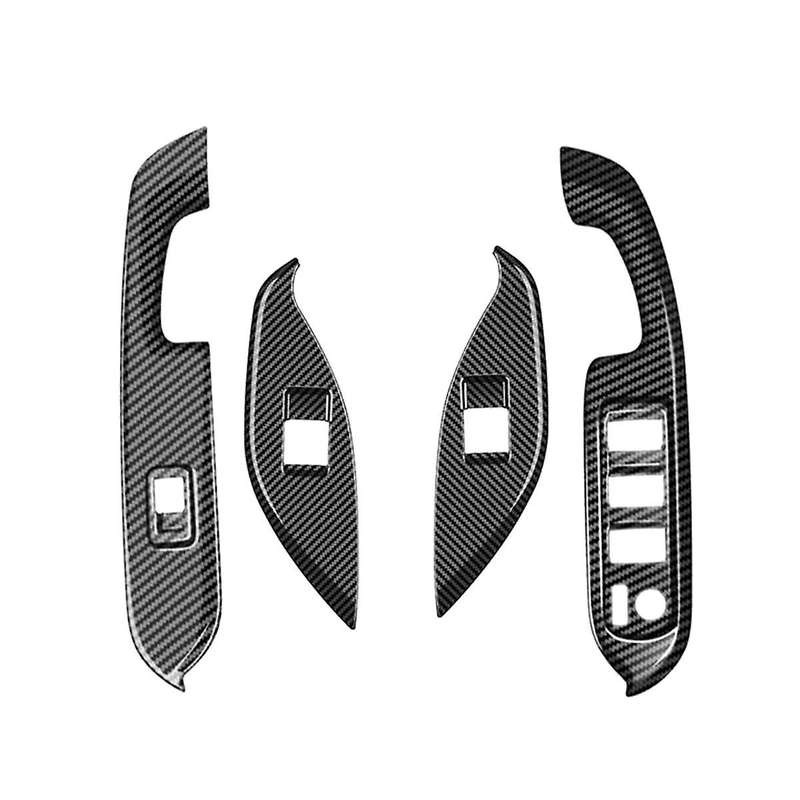 for Voxy 2022 Car Window Glass Lift Switch Button Panel Cover Trim Sticker Abs Carbon Fiber Door Arm