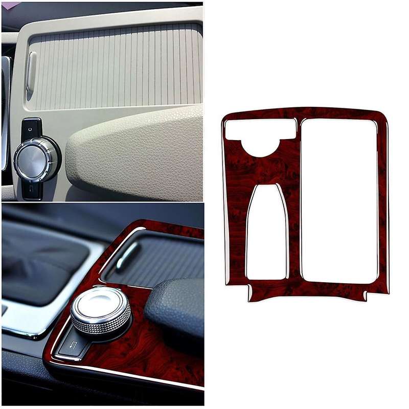 for W204 2007-2013 W212 2010-2012 Red Wood Grain Gear Shift Panel Trim
