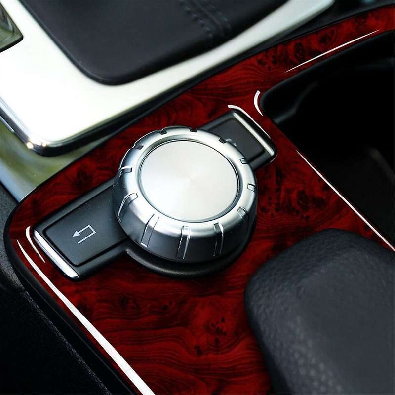 for W204 2007-2013 W212 2010-2012 Red Wood Grain Gear Shift Panel Trim
