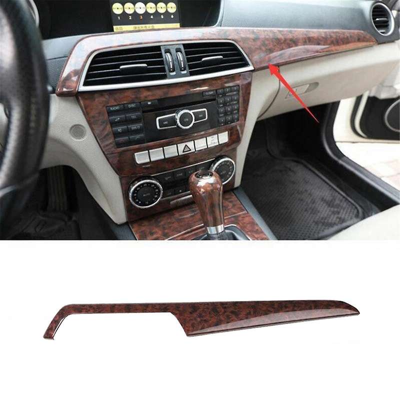for W204 C-Class 2010-2013 Red Wood Grain Center Console Dash Stirp Trim