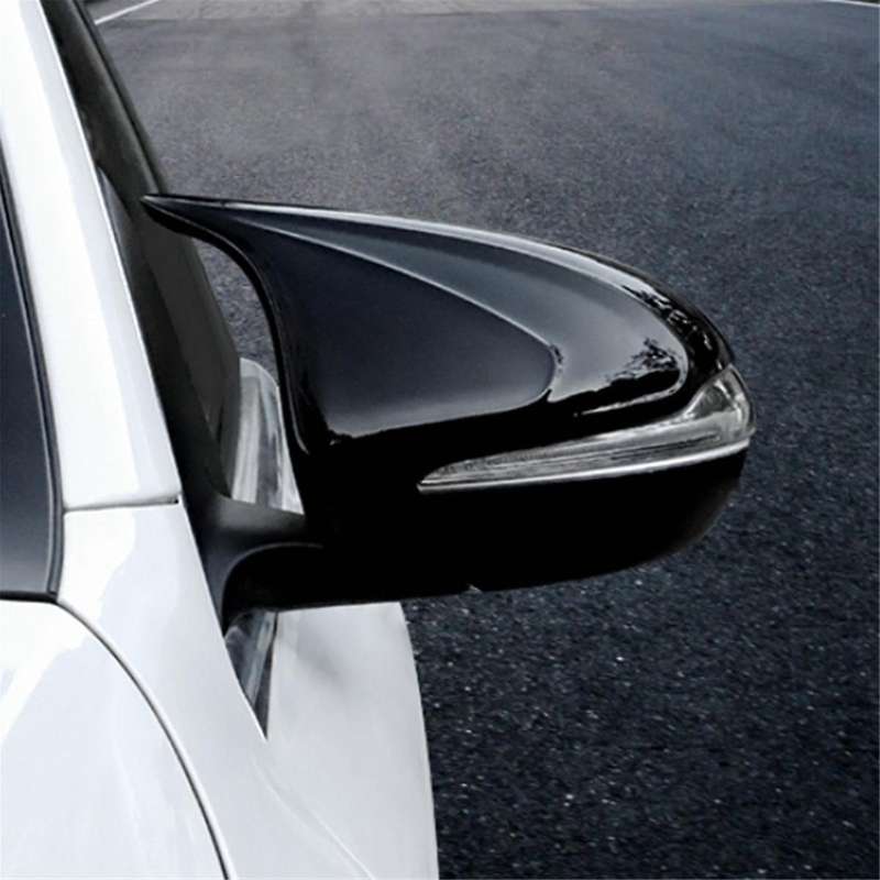 for W205 W213 W222 Gloss Black Horned Style Side Rear View Mirror Cover Trim A0998110122 A0998110222