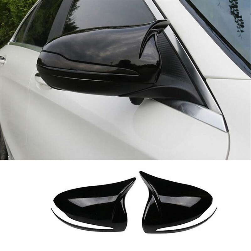 for W205 W213 W222 Gloss Black Horned Style Side Rear View Mirror Cover Trim A0998110122 A0998110222