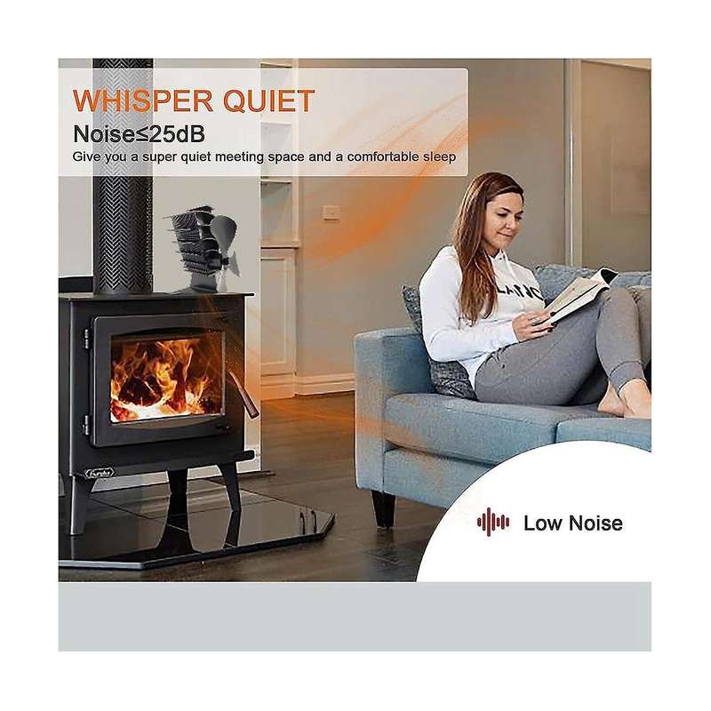 for Wood/log Burner/fireplace Wood Stove Fan Small Designed 3 Blades Heat Powered Fireplace Fans Bla
