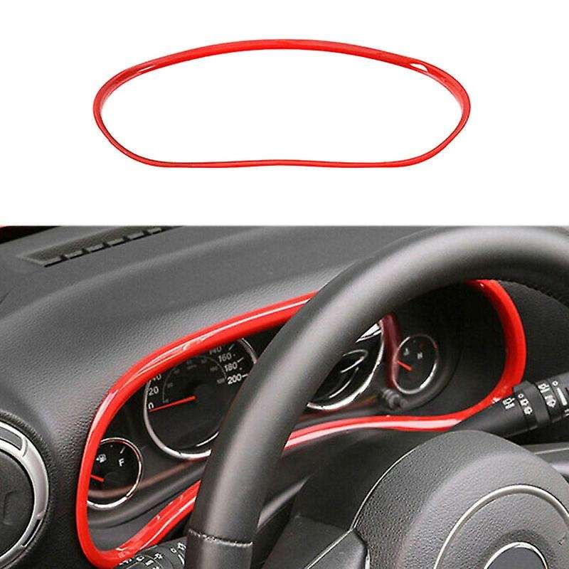for Wrangler JK 2011-2017 ABS Red Interior Dashboard Meter Display Frame Cover Trim