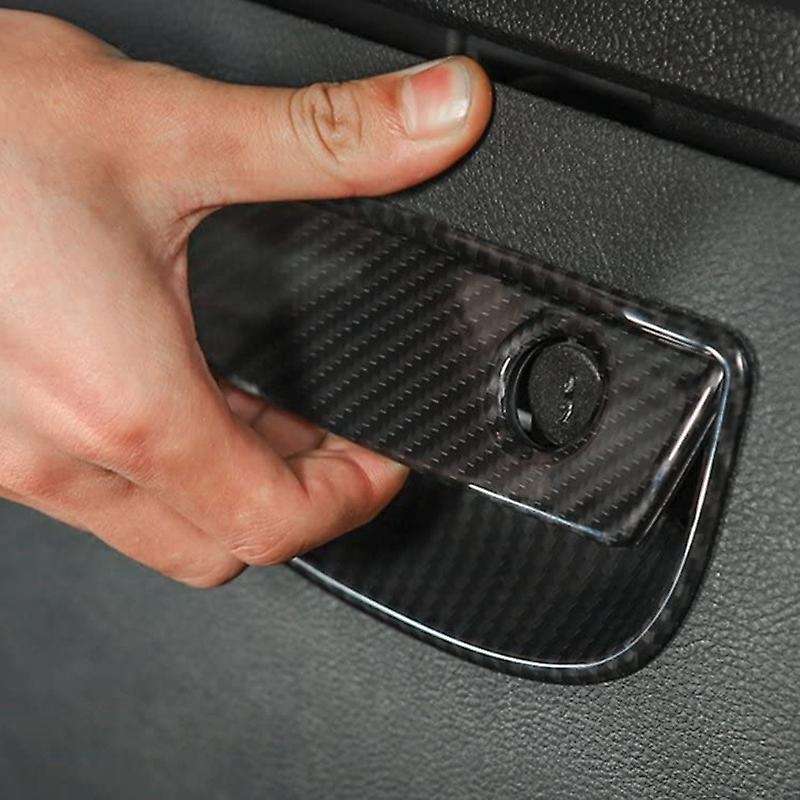 for Wrangler JK 2011-2017 Interior Storage Box Handle Sequins Trim ABS Carbon Fiber Frame