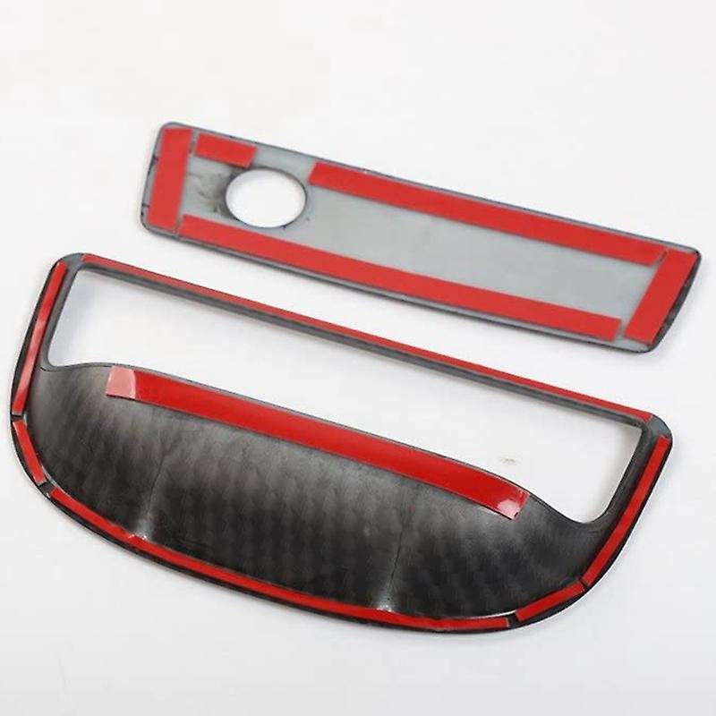 for Wrangler JK 2011-2017 Interior Storage Box Handle Sequins Trim ABS Carbon Fiber Frame