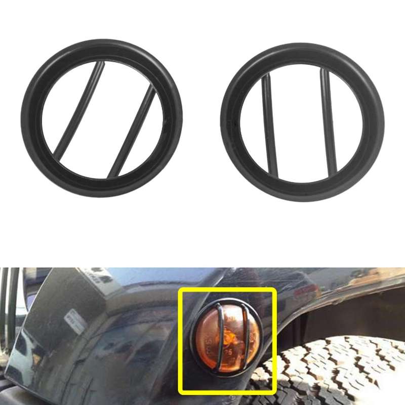 for Wrangler Jk 2007-2017 Wheel Eyebrow Lamp Turn Signal Light Protector Cover Car Accessories