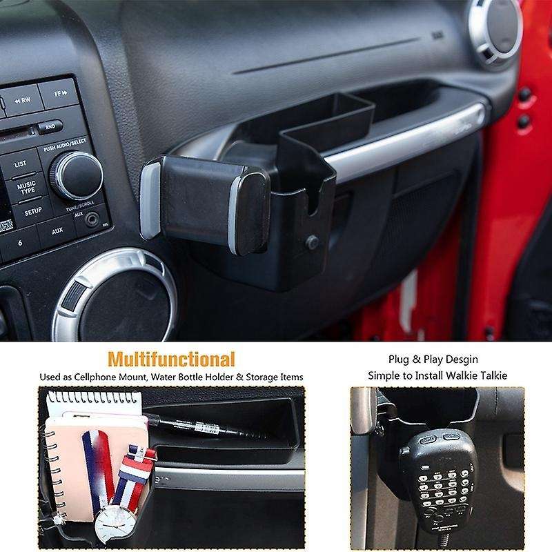 for Wrangler JK 2011-2017 Armrest Tray Organizer Phone & GPS Mount Drink Cup Holder Car Accessories