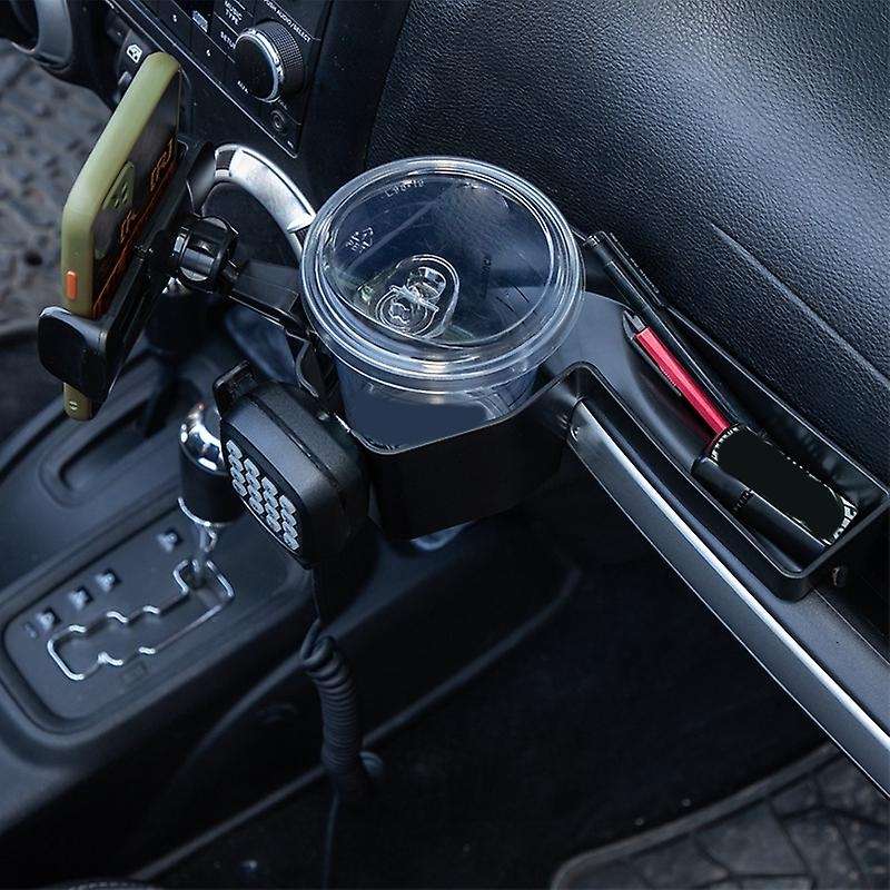 for Wrangler JK 2011-2017 Armrest Tray Organizer Phone & GPS Mount Drink Cup Holder Car Accessories